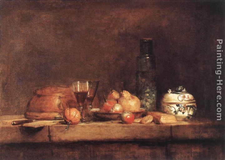 Still-Life with Jar of Olives painting - Jean Baptiste Simeon Chardin Still-Life with Jar of Olives art painting